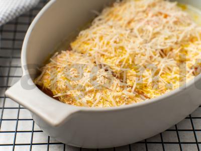 Lašiša su daržovių kepure ir sūriu Žingsnis 6