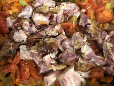 Vakarienės shakshuka su šonine Žingsnis 7