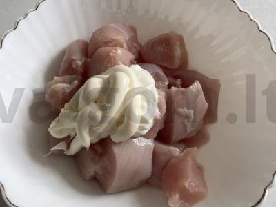 Vištienos šašlykai majoneze ir graikiškame jogurte Žingsnis 3