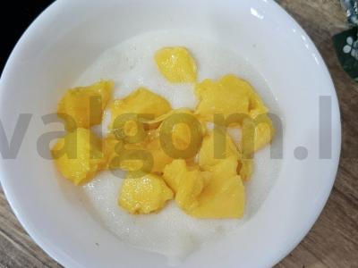 Pieninė manų košė su mangais ir mėlynėmis Žingsnis 5