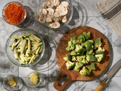 Soba su brokoliais ir grybais Žingsnis 1