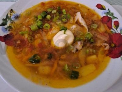 Kaimo sriuba vištienos sultinyje pagrindine nuotrauka