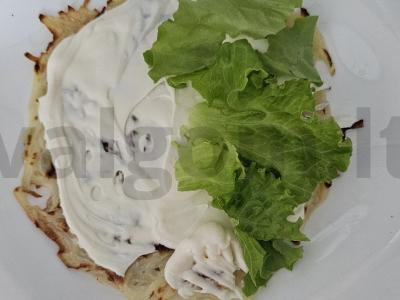 Bulvių blynai su daržovėmis ir dešra Žingsnis 5