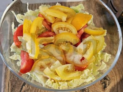 Keptas steikas su barbekiu padažu ir daržovių salotu Žingsnis 7