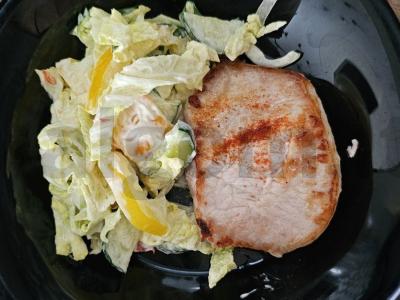 Keptas steikas su barbekiu padažu ir daržovių salotu Žingsnis 11