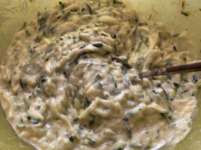 Cukinijų blynai su kumpiu Žingsnis 4