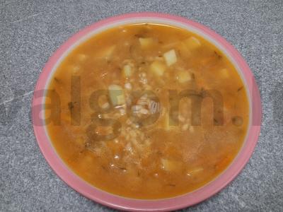 Sūrusis sriuba ant ančių sultinio Žingsnis 7