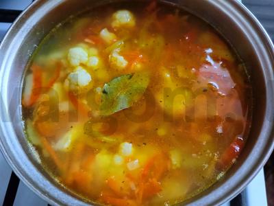 Daržovių sriuba su žiediniais kopūstais Žingsnis 5