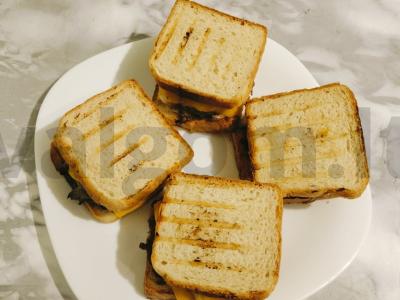 Karšti sumuštiniai su kotletu ir keptais daržovėmis Žingsnis 10