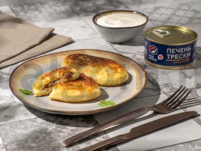 Bulvių zrazai su menkės kepenimis pagrindine nuotrauka