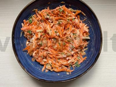 Morkų salotas su obuoliais ir graikiniais riešutais Žingsnis 6