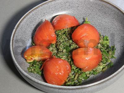 Burrata su pesto ir kaparėliais Žingsnis 11