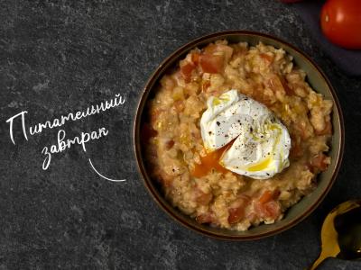 Pomidorų avižinė košė su kiaušiniu pagrindine nuotrauka