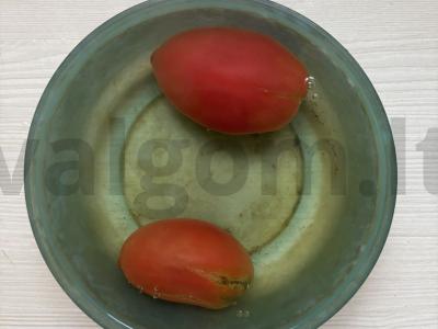 Bagetė su pomidorais ir mėsos kukuliais orkaitėje Žingsnis 1