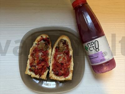 Bagetė su pomidorais ir mėsos kukuliais orkaitėje Žingsnis 13