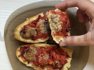 Bagetė su pomidorais ir mėsos kukuliais orkaitėje Žingsnis 14