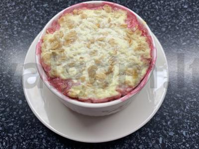 Kefyro, jogurto, avižinių dribsnių ir aviečių apkepas Žingsnis 7