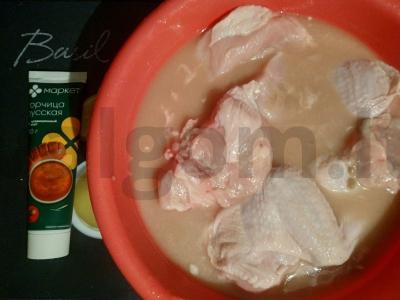 Vištiena garstyčių marinate vakarienei Žingsnis 1