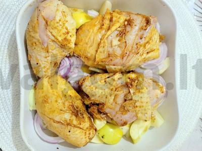 Vištiena, kepta su obuoliais ir bulvėmis orkaitėje Žingsnis 5