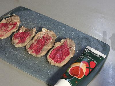 Rulonai iš liežuvio su krienais ir agurku Žingsnis 4