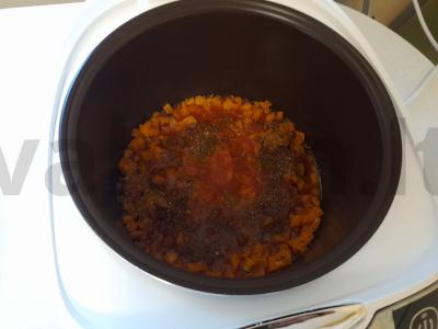 Kukurūzų garnyras su moliūgu ir pomidorų pasta Žingsnis 4