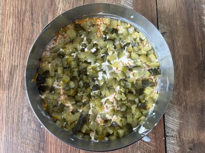 Sluoksniuotas salotas su vištienos filė „Gribų pieva“ Žingsnis 9