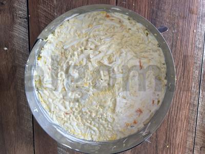 Sluoksniuotas salotas su vištienos filė „Gribų pieva“ Žingsnis 10