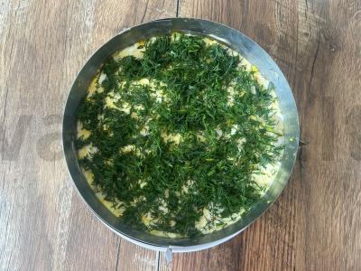 Sluoksniuotas salotas su vištienos filė „Gribų pieva“ Žingsnis 11