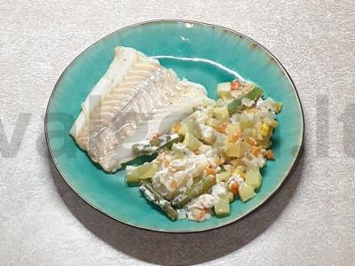 Menkių filė, kepta su ryžiais ir daržovėmis pagrindine nuotrauka