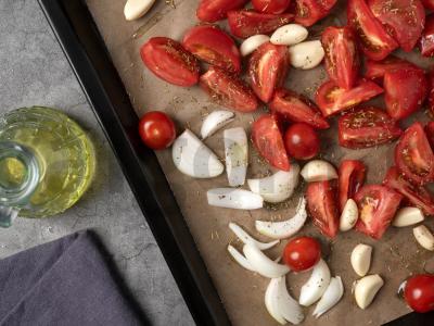 Kreminė keptų daržovių sriuba Žingsnis 1