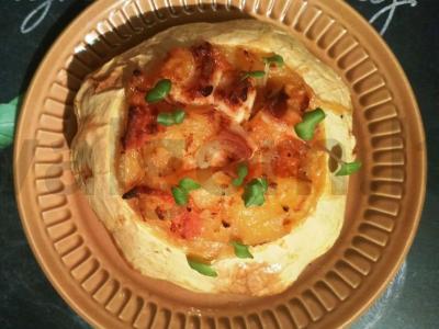 Įdarytas patisonas vakarienei pagrindine nuotrauka