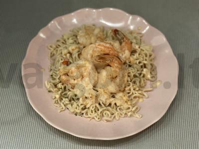 Greito paruošimo makaronai su krevetėmis Žingsnis 6