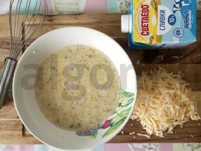 Omletas su mungo daigais ir sūriu grietinėlėje Žingsnis 2