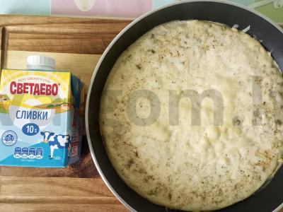 Omletas su mungo daigais ir sūriu grietinėlėje Žingsnis 4