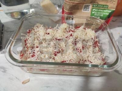 Cukinijų apkepas su pomidorais ir gaudos sūriu Žingsnis 3