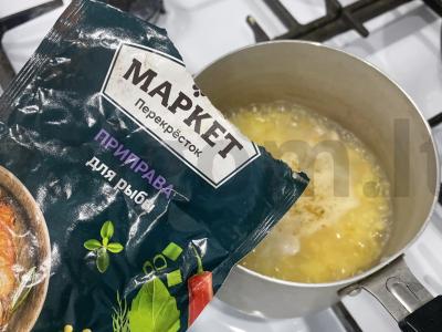 Žuvies sriuba su kukurūzų kruopomis Žingsnis 7