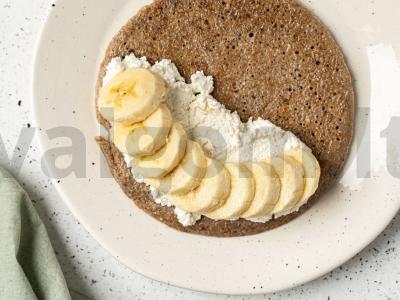 Avižų blynas su varške ir bananais Žingsnis 6