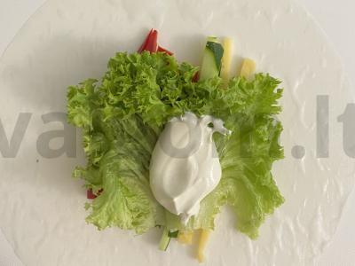 Daržovių ir sūrio spring roll Žingsnis 8
