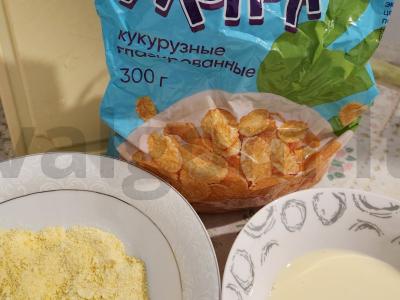 Įdaryta vištiena kukurūzų dribsniuose Žingsnis 4