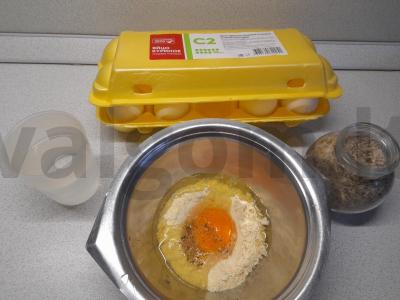 Pupelių blynas su sūriu ir cukinijų ikra Žingsnis 1