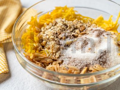 Sluoksniuotos pyragėliai su moliūgu ir obuoliu Žingsnis 2