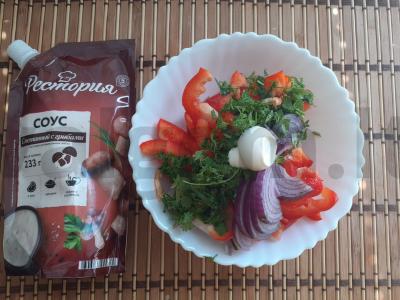 Daržovių salotas su grybų padažu Žingsnis 3