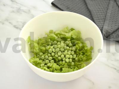 Salotos su žaliu žirneliu Žingsnis 2