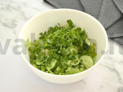 Salotos su žaliu žirneliu Žingsnis 4