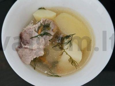 Sriuba „Zatirucha“ ant kaulų sultinio su mėsa Žingsnis 9