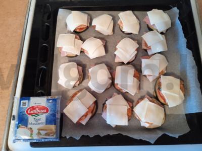 Baklažanai, kepti su bekonu ir mocarela Žingsnis 7