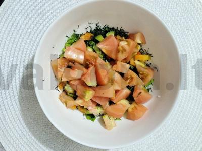 Sultingas daržovių salotas su sėklų mišiniu Žingsnis 3