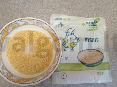 Kuskusas su baltosiomis grybelėmis grietinėje Žingsnis 6