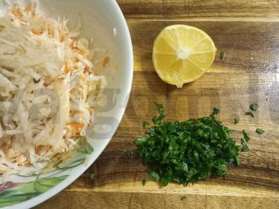 Salotos su kopūstais ir kriaušėmis per 15 minučių Žingsnis 3