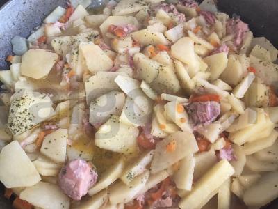 Bulvių padažas su kumpiu Žingsnis 12